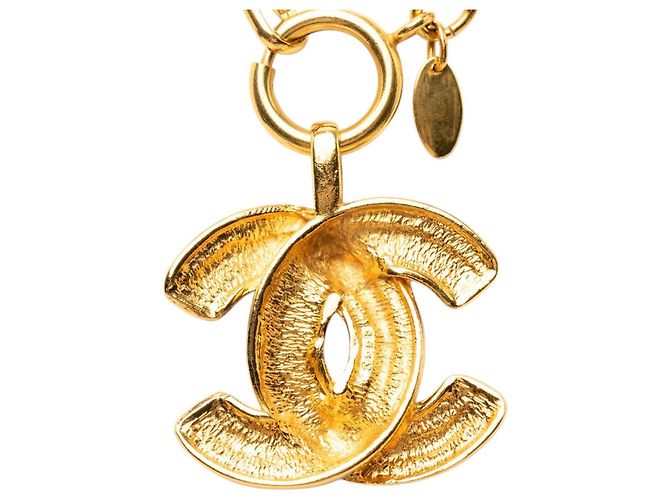 Collana con pendente matelassé Chanel Gold CC placcato oro D'oro - vista 3