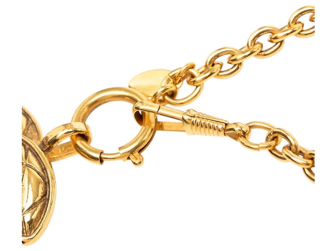 Collana con pendente matelassé Chanel Gold CC placcato oro D'oro - vista 4