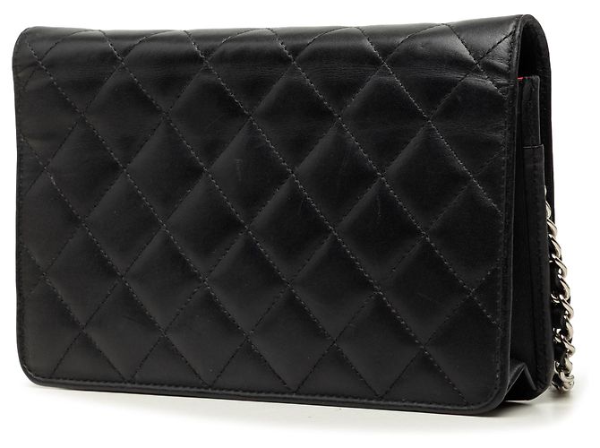 Chanel Portafoglio con catena Cambon Ligne in pelle d'agnello matelassé nera Nero - vista 2