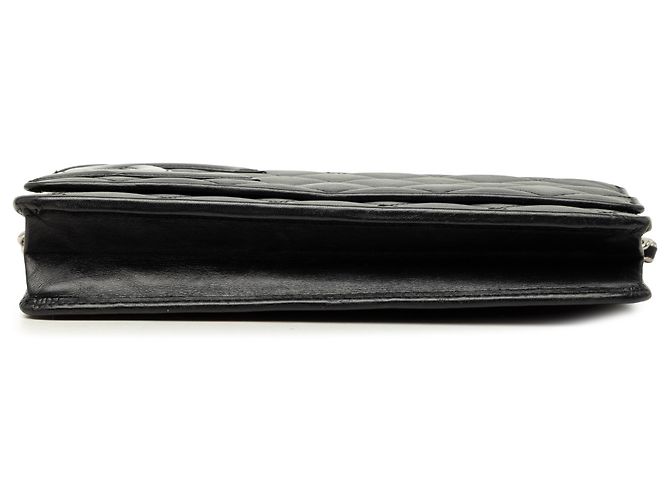 Chanel Portafoglio con catena Cambon Ligne in pelle d'agnello matelassé nera Nero - vista 3