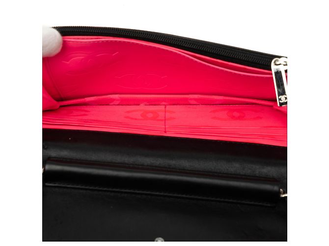 Chanel Portafoglio con catena Cambon Ligne in pelle d'agnello matelassé nera Nero - vista 4