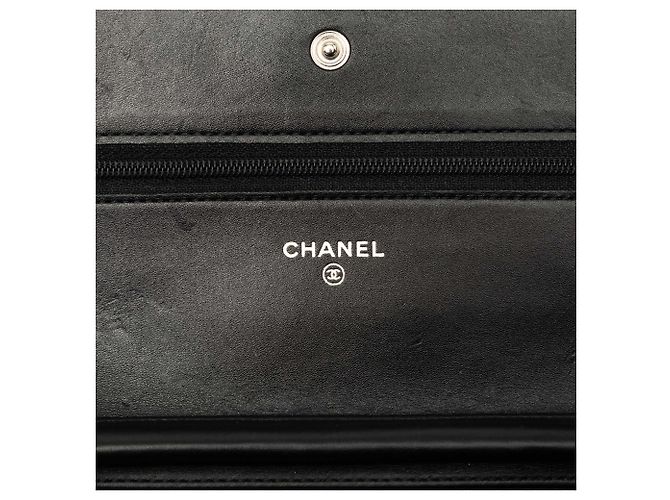 Chanel Portafoglio con catena Cambon Ligne in pelle d'agnello matelassé nera Nero - vista 5
