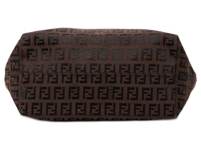 Borsa a mano Fendi in tela Zucchino marrone Marrone scuro - vista 3