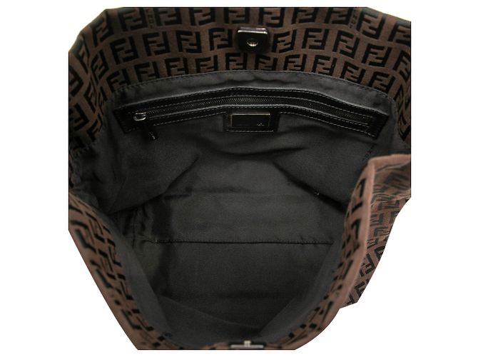 Borsa a mano Fendi in tela Zucchino marrone Marrone scuro - vista 4