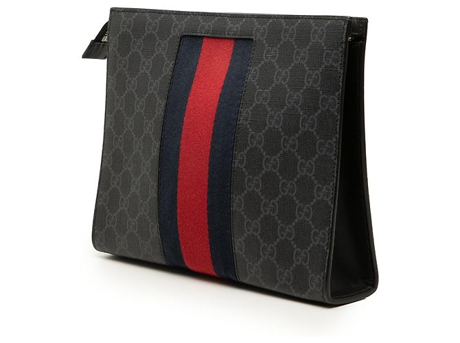 Clutch Gucci Black GG Supreme Web Nero - vista 2