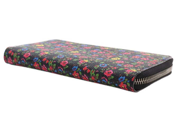 Givenchy Black Leather Floral Print Zip Around Wallet - view 5