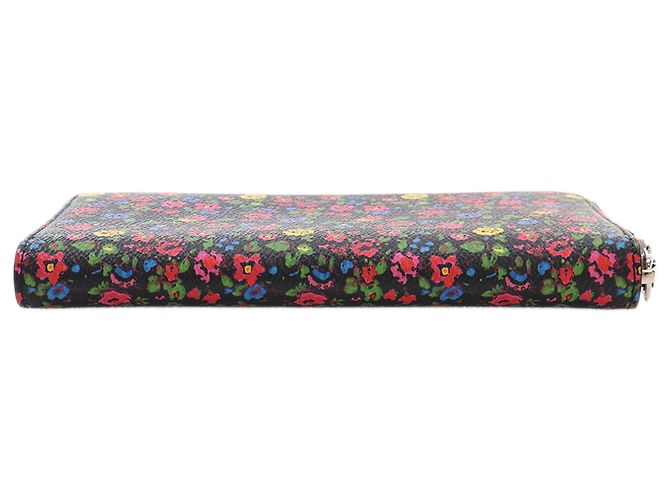 Givenchy Black Leather Floral Print Zip Around Wallet - view 7