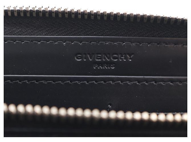 Givenchy Black Leather Floral Print Zip Around Wallet - view 9