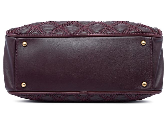 Borsa a tracolla Chanel Red CC Quilted Calfskin Triptych Rosso Bordò - vista 3