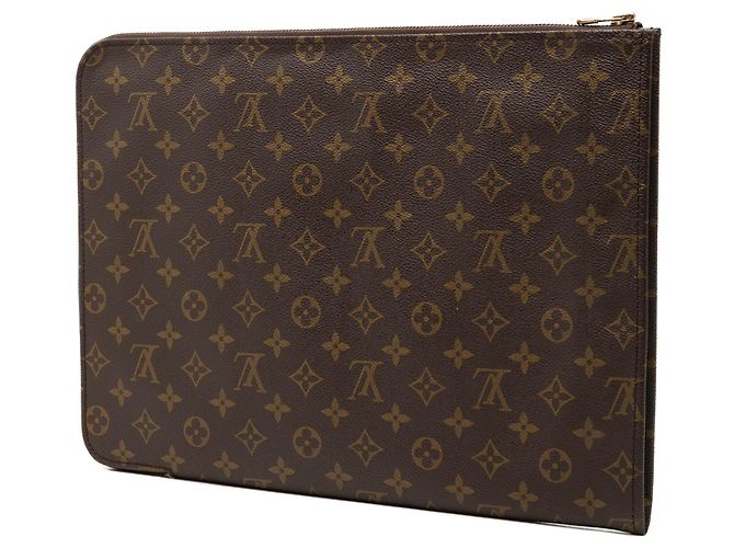 Louis Vuitton Brown Monogram Poche Documents Portfolio Marrone - vista 2