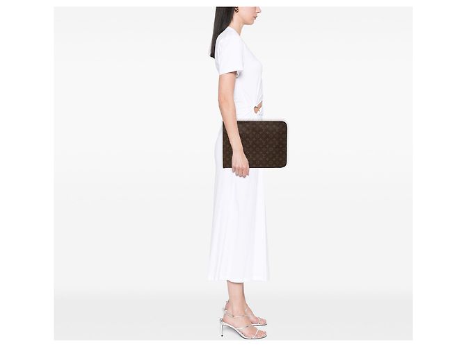 Louis Vuitton Brown Monogram Poche Documents Portfolio Marrone - vista 6