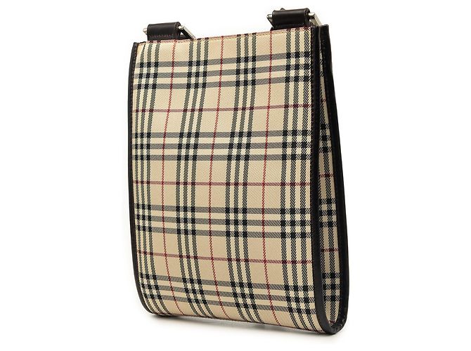 Borsa a tracolla Burberry Beige House Check Canvas - vista 2