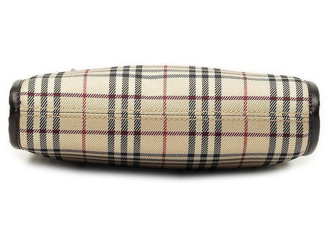Borsa a tracolla Burberry Beige House Check Canvas - vista 3