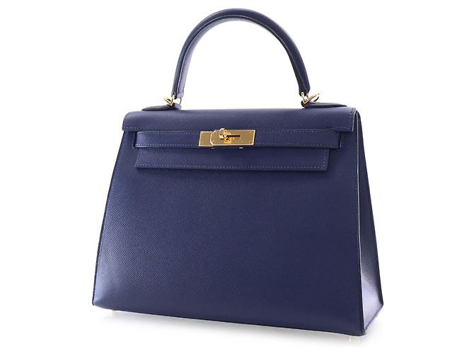 Hermès Blue Epsom Kelly II Sellier 28 Blu scuro - vista 2