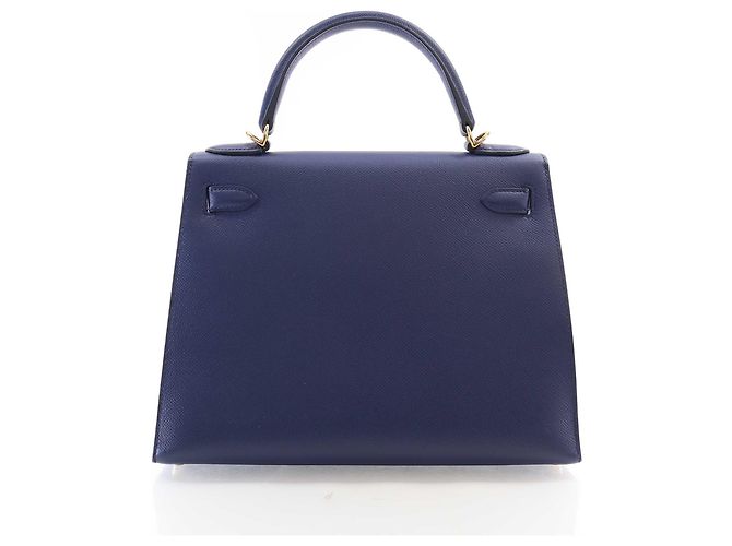 Hermès Blue Epsom Kelly II Sellier 28 Blu scuro - vista 4