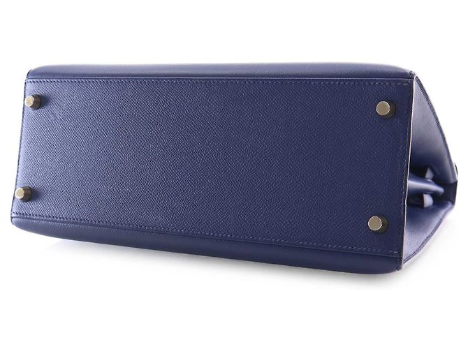 Hermès Blue Epsom Kelly II Sellier 28 Blu scuro - vista 6
