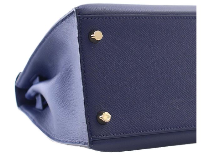Hermès Blue Epsom Kelly II Sellier 28 Blu scuro - vista 8