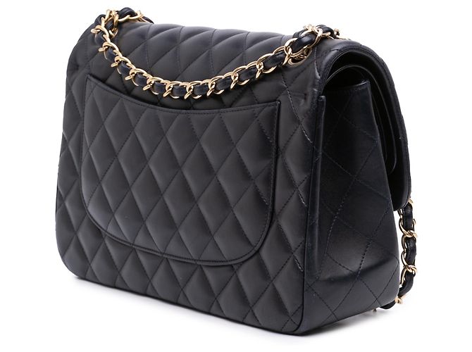 Chanel Black Jumbo Classic Lambskin Double Flap Nero - vista 2