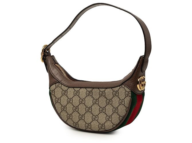 Borsa a tracolla Gucci Mini GG Supreme Web Ophidia Beige - vista 2