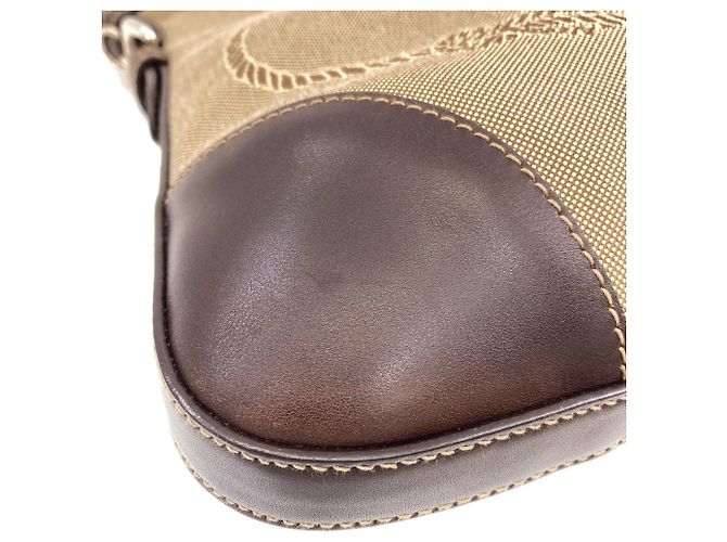 Borsa a tracolla lunga Prada BT0534 in jacquard logo Marrone - vista 14
