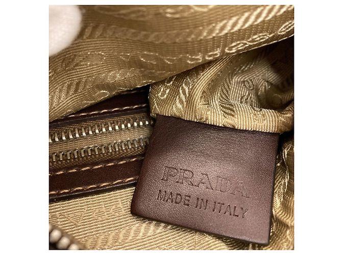 Borsa a tracolla lunga Prada BT0534 in jacquard logo Marrone - vista 7