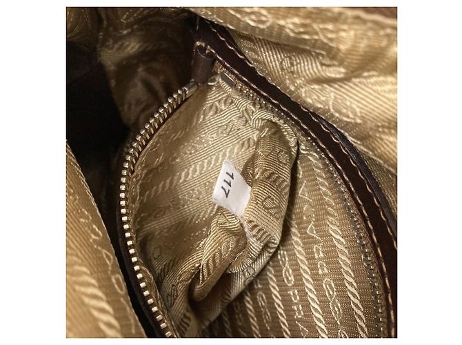 Borsa a tracolla lunga Prada BT0534 in jacquard logo Marrone - vista 8