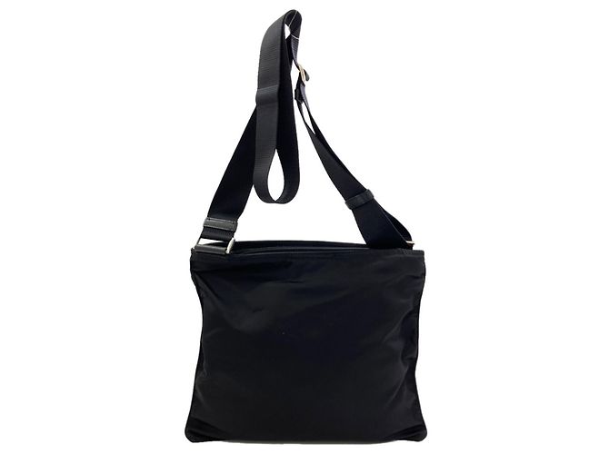 Borsa a tracolla lunga Prada in nylon nero - vista 2