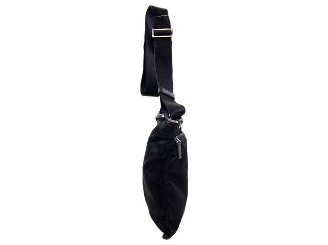 Borsa a tracolla lunga Prada in nylon nero - vista 3
