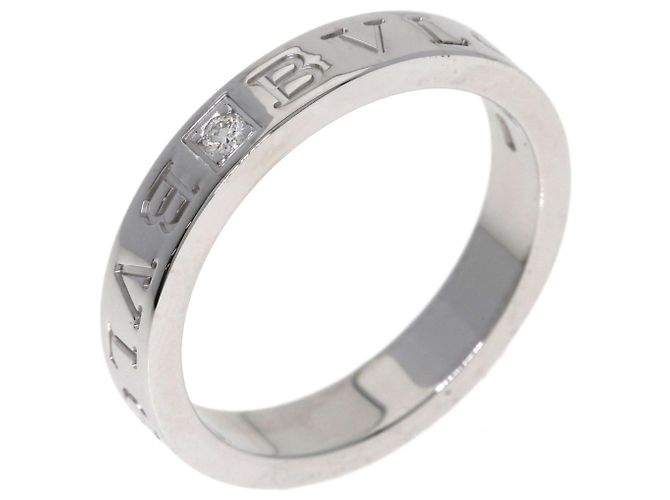 Bulgari Anello Bvlgari Double Logo Diamanti in Oro Bianco 18K - vista 2