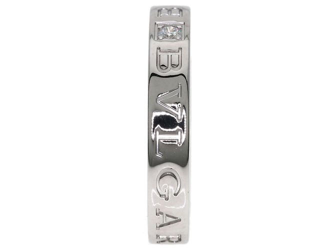 Bulgari Anello Bvlgari Double Logo Diamanti in Oro Bianco 18K - vista 3