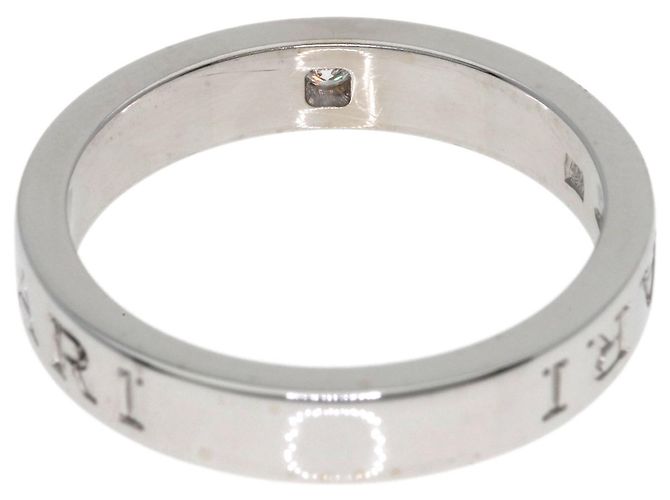 Bulgari Anello Bvlgari Double Logo Diamanti in Oro Bianco 18K - vista 4