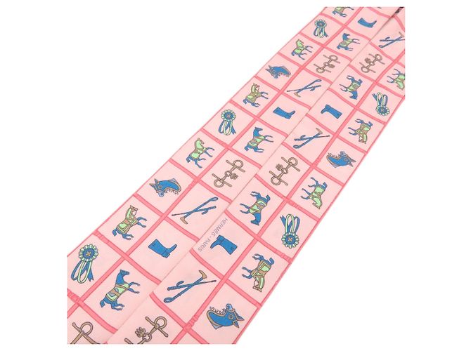 Hermès Sciarpa Twilly Hermes in seta rosa - vista 2