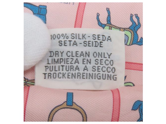 Hermès Sciarpa Twilly Hermes in seta rosa - vista 6