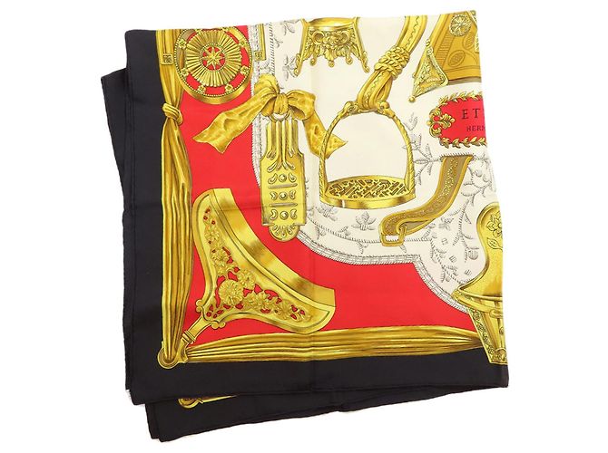 Hermès Foulard Hermes Carre 90 Armor Nero - vista 2
