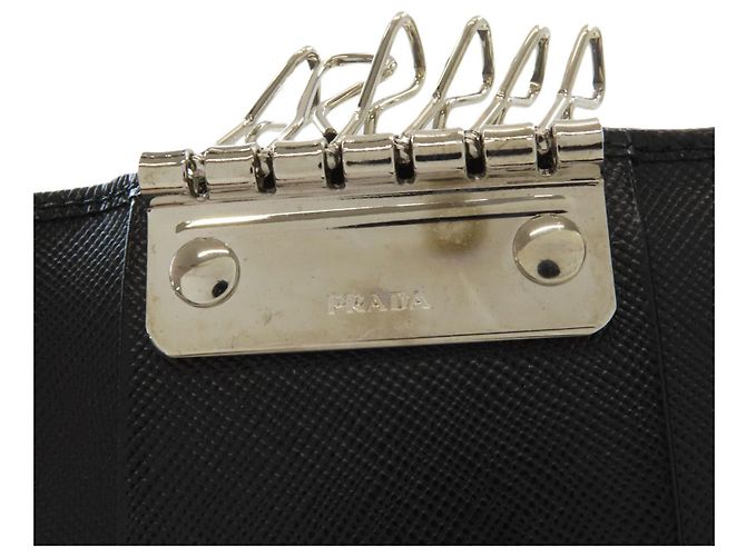 Prada Saffiano Leather Key Case Black - view 6