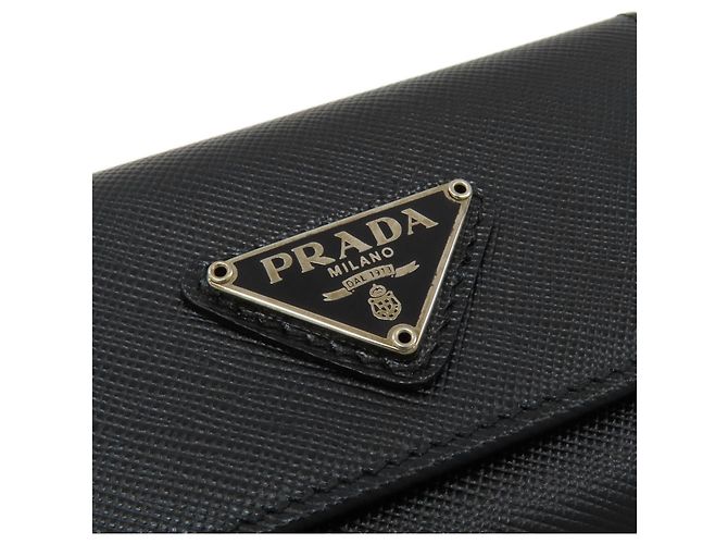Prada Saffiano Leather Key Case Black - view 7