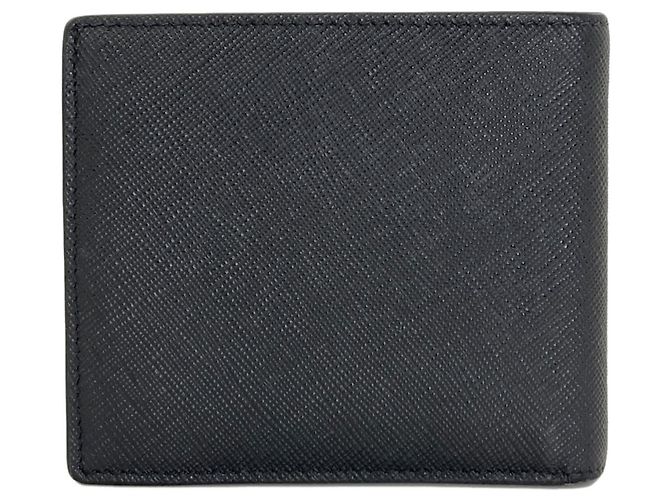 Saffiano Prada Logo Bi-fold Wallet Black - view 2