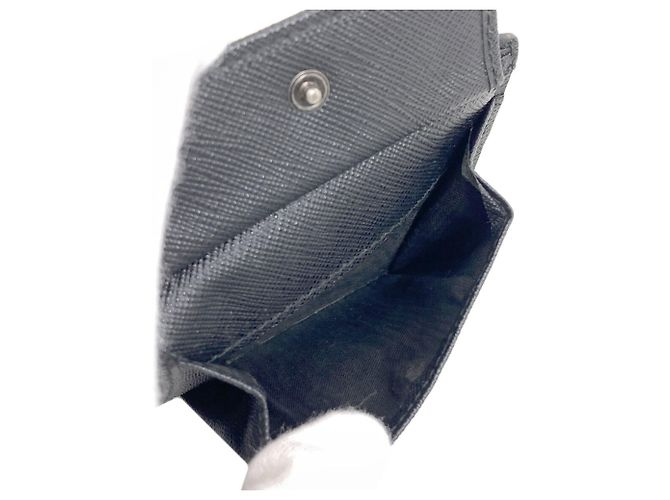 Saffiano Prada Logo Bi-fold Wallet Black - view 6