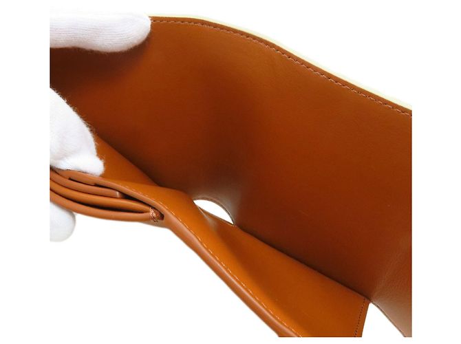 Céline Celine Small Flap Wallet Tri-fold aus Leder Beige - Ansicht 6