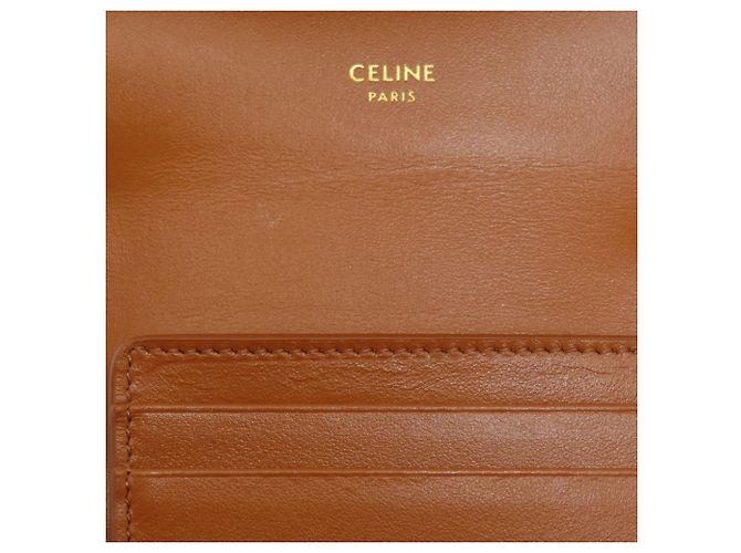 Céline Celine Small Flap Wallet Tri-fold aus Leder Beige - Ansicht 8