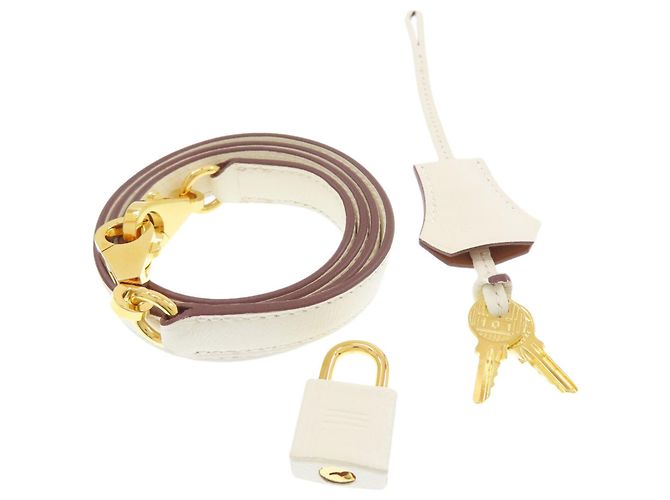 Hermès Borsa Hermes Bolide 1923 25 Verso Gold Hardware Marrone Bianco - vista 8