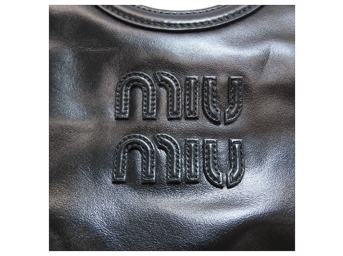 Borsa Tote 2-Way Miu Miu Ivy Nero - vista 10