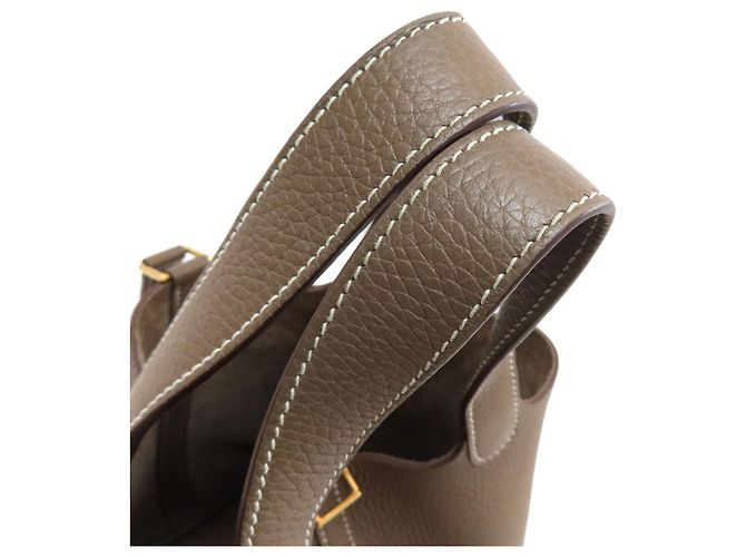 Hermès Borsa Hermes Picotin Lock PM Taupe - vista 10
