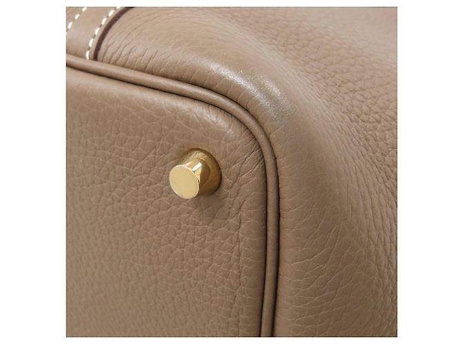 Hermès Borsa Hermes Picotin Lock PM Taupe - vista 13