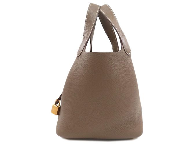 Hermès Borsa Hermes Picotin Lock PM Taupe - vista 3