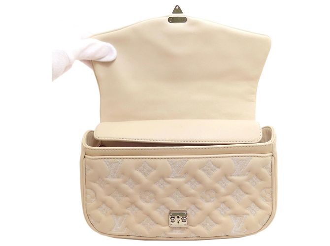 Borsa a tracolla Louis Vuitton Monogram Chain Bianco sporco - vista 5