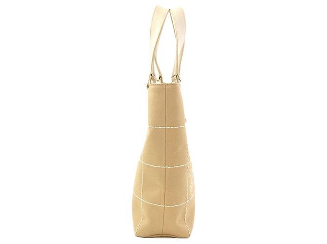 Borsa in tela Chanel Chocolate Bar Wild Stitch Beige - vista 3