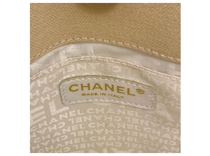 Borsa in tela Chanel Chocolate Bar Wild Stitch Beige - vista 6