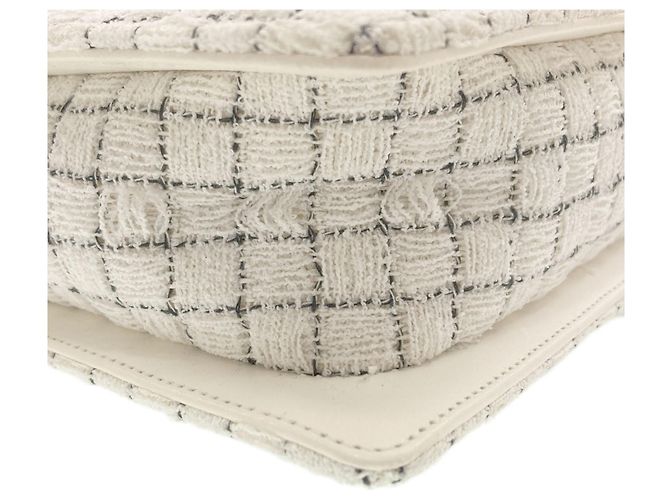 Borsa Shopping Chanel in Tweed Nero Bianco - vista 16