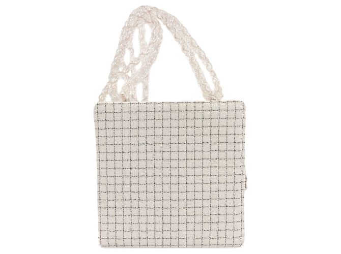 Borsa Shopping Chanel in Tweed Nero Bianco - vista 2